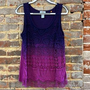 EUC Crochet Front Tank